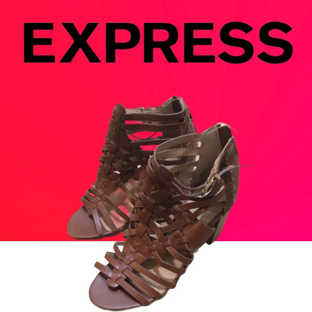 Express | Strappy Sandals Heels | 8